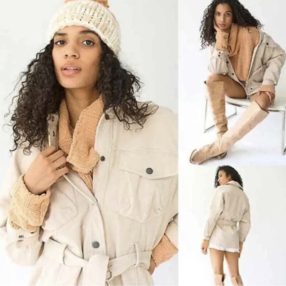 Free People We The Free Clyde Mineral Shirt Jacket Cream